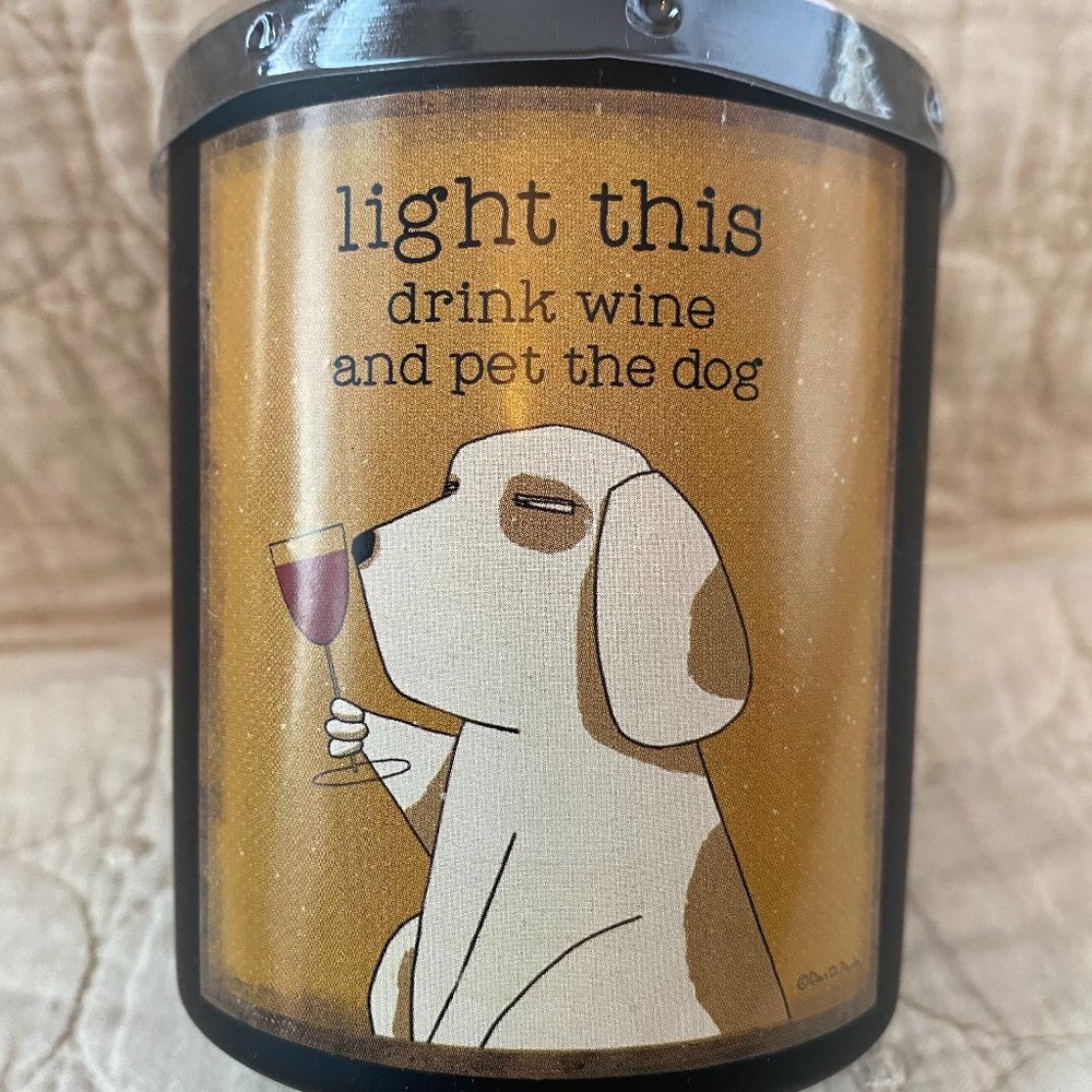 Candle - Drink Wine and Pet the Dog - Soy Scent